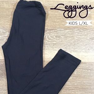 Lularoe Solid Black Kids Leggings L/XL